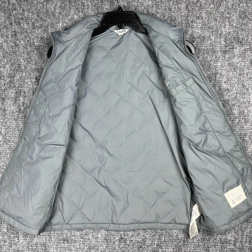Lands End Kids Quilted Puffer Vest Full Zip Sleeveless Layering L 14-16‎ Girls